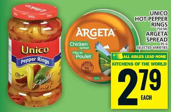 Food Basics Unico hot pepper rings | argeta spread offer