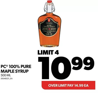 Real Canadian Superstore Pc 100% pure maple syrup offer