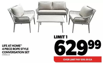Real Canadian Superstore Life at home 4 piece rope style conversation set offer