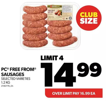Real Canadian Superstore Pc free from sausages offer