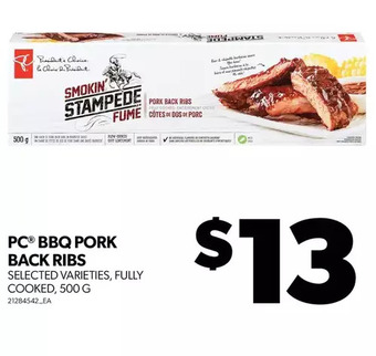 Real Canadian Superstore Pc bbq pork back ribs offer