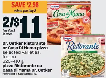 Independent Grocer Dr. oetker ristorante or casa di mama pizza offer