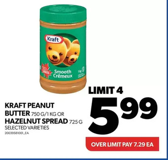 Real Canadian Superstore Kraft peanut butter or hazelnut spread offer