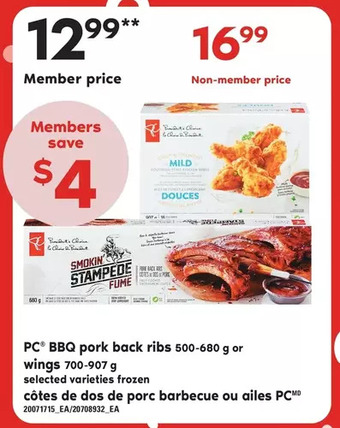 Independent Grocer Pc bbq pork back ribs or wings offer