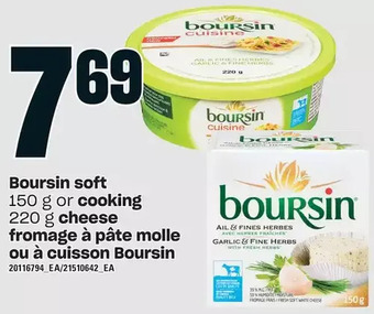 Independent Grocer Boursin soft or cooking cheese offer