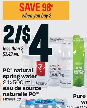 Independent Grocer Pc natural spring water offer