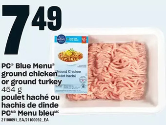 Independent Grocer Pc blue menu ground chicken or ground turkey offer