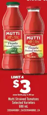 Real Canadian Superstore Mutti strained tomatoes offer