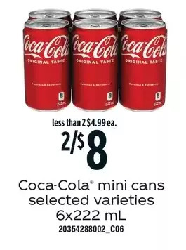 Loblaws Coca-cola mini cans offer