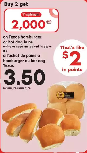 Independent Grocer Texas hamburger or hot dog buns offer