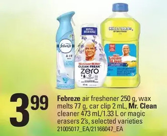 Loblaws Febreze air freshener, wax melts, car clip, mr. clean cleaner or magic erasers offer