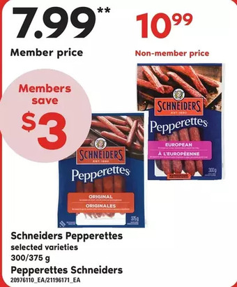 Independent Grocer Schneiders pepperettes offer