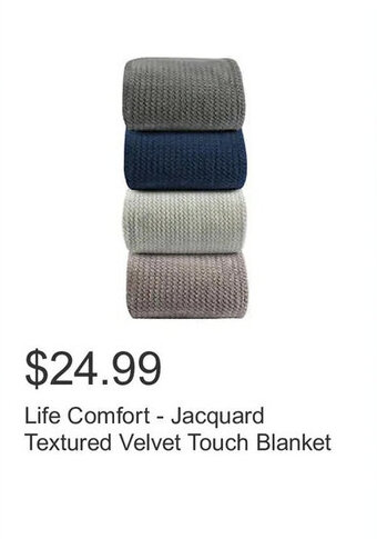 Costco Life Comfort - Jacquard Textured Velvet Touch Blanket offer