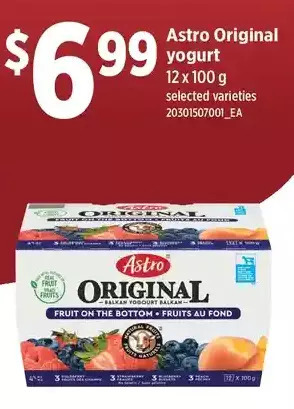 Loblaws Astro original yogurt offer