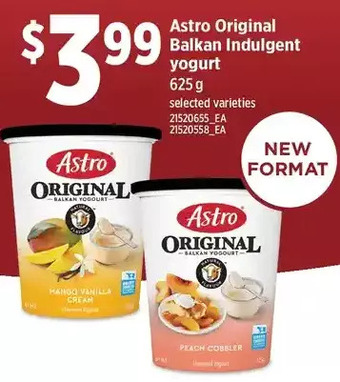 Loblaws Astro original balkan indulgent yogurt offer