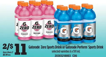 Loblaws Gatorade zero sports drink or gatorade perform sports drink offer