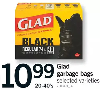 Fortinos Glad garbage bags offer