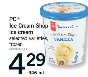 Fortinos Pc ice cream shop ice cream offer