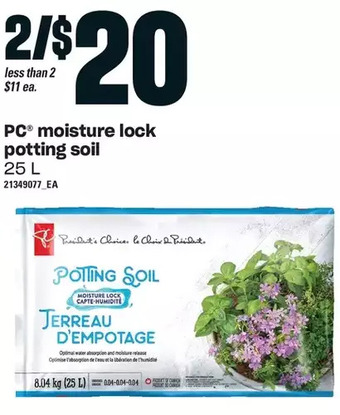 Loblaws Pc moisture lock potting soil offer