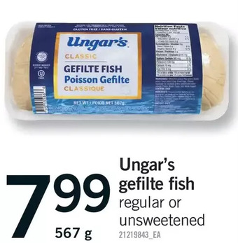 Fortinos Ungar's gefilte fish offer
