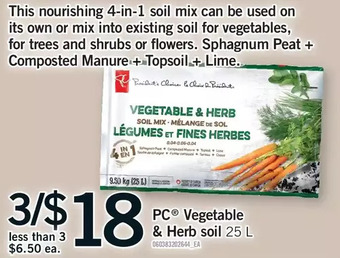 Fortinos Pc vegetable & herb soil offer
