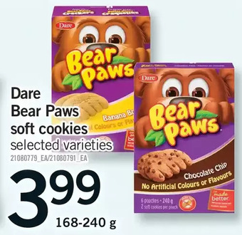 Fortinos Dare bear paws soft cookies offer