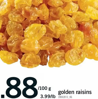 Fortinos Golden raisins offer