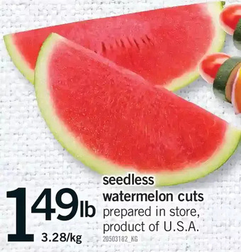 Fortinos Seedless watermelon cuts offer