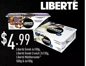 Fortinos Liberte greek, liberte greek crunch, liberte mediterranee offer