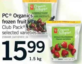 Fortinos Pc organics frozen fruit offer