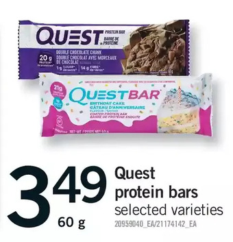 Fortinos Quest protein bars offer