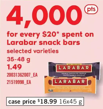 Fortinos Larabar snack bars offer