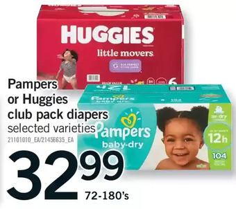Fortinos Pampers or huggies club pack diapers offer