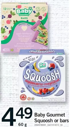 Fortinos Baby gourmet squoosh or bars offer