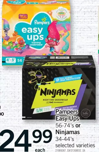Fortinos Pampers easy ups or ninjamas offer