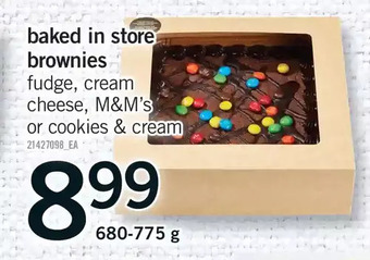 Fortinos Baked in store brownies offer