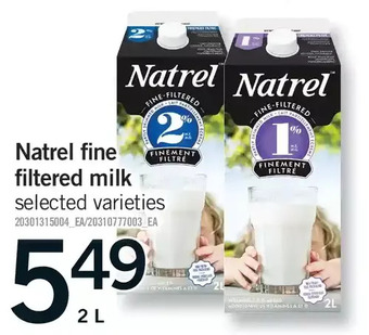 Fortinos Natrel fine filtered milk offer