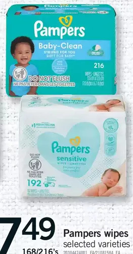 Fortinos Pampers wipes offer
