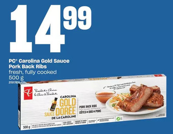 Loblaws Pc carolina gold sauce pork back ribs offer