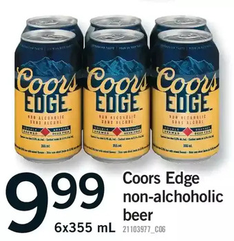 Fortinos Coors edge non-alcoholic beer offer