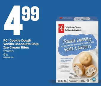 Loblaws Pc cookie dough vanilla chocolate chip ice cream bites offer