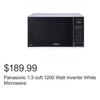 Costco Panasonic 1.3 cuft 1200 Watt Inverter White Microwave offer