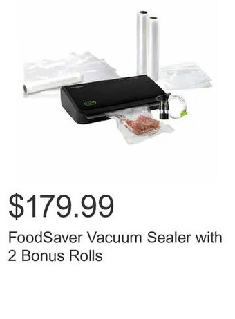 Costco FoodSaver Vacuum Sealer with 2 Bonus Rolls offer