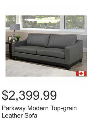 Costco Parkway Modern Top-grain Leather Sofa offer