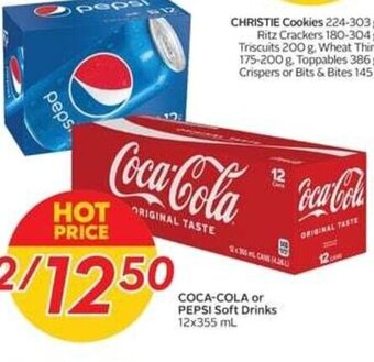 Sobeys COCA-COLA or PEPSI Soft Drinks 12x355mL offer