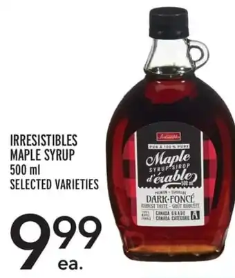 Metro IRRESISTIBLES MAPLE SYRUP 500ML offer