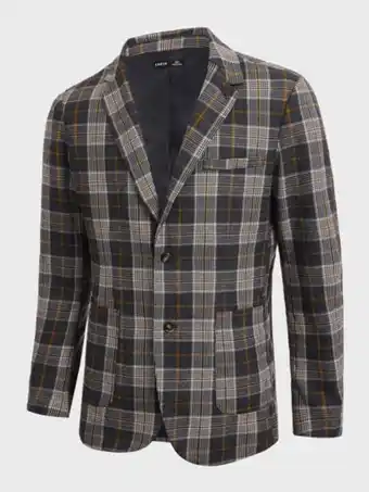 SheIn Shein men plaid print pocket patched blazer offer