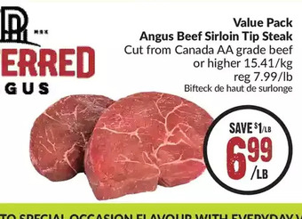 FreshCo Value pack angus beef sirloin tip steak offer