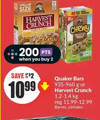 FreshCo Quaker bars or harvest crunch offer