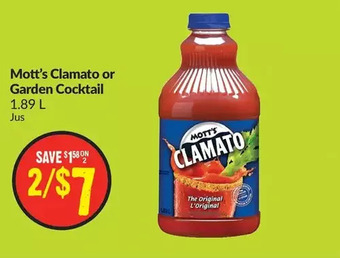 FreshCo Mott's clamato or garden cocktail offer